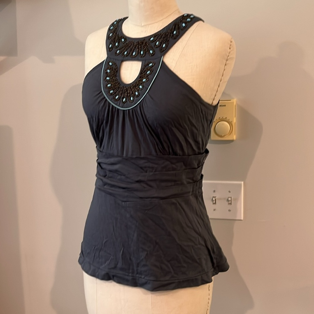 Anthropologie Deletta Beaded tank top size S
